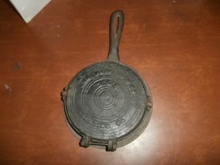 Vintage Cast Iron Skillet Waffle Iron,  Op Orr Painter & Co.  7&8 Reading,  Pa