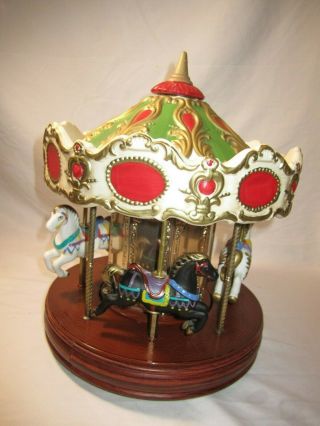 Waco Melody In Motion Musical Merry Go Round Porcelain Horse Carousel