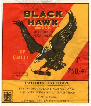 Black Hawk Brand Firecracker Brick Label,  Class 4,  250/4 