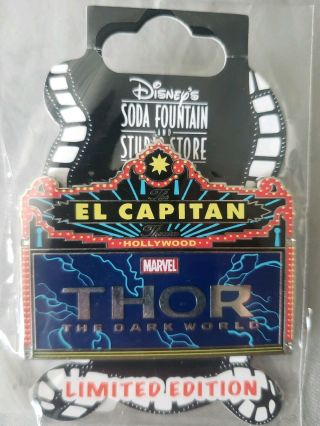 Dsf Dssh Marvel Thor The Dark World El Capitan Marquee Disney Soda Fountain Pin