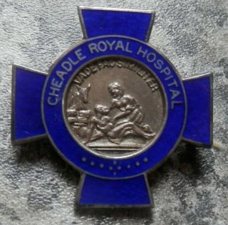 Vintage - 1937 Chester Silver - Royal Cheadle Hospital - Nurses Enamel Badge