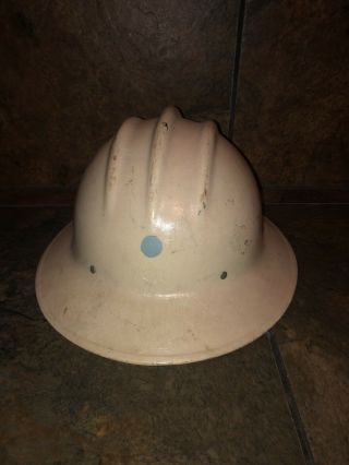 Vintage Ed Bullard Fiberglass Hard Hat Full Brim Hard Boiled With Liner