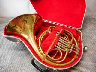 Vintage Elkhorn Getzen French Horn With Case