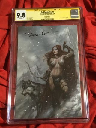 CGC SS 9.  8 RED SONJA 4 LTD TO 400 VIRGIN COPIES SIGNED BY LUCIO PARRILLO 3