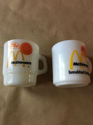 2 Mcdonald’s Milk Glass Coffee Mugs
