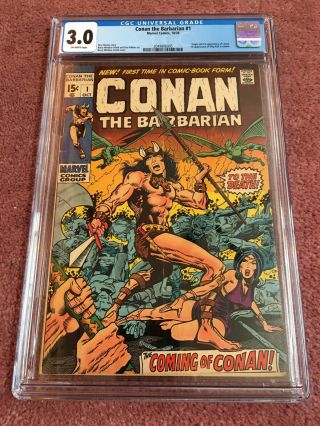 Conan The Barbarian 1 10/70 Cgc 3.  0 2039690001 - 1st Appearance Of Conan