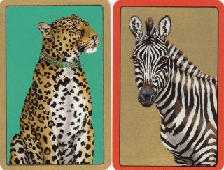 Playing Swap Cards 2 Only Single Casari Wild Animals Zebra & Leopard