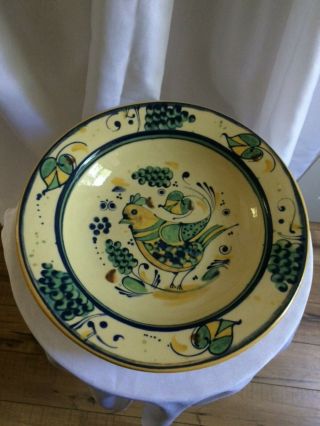 Wow Vintage Williams Sonoma 14.  5 " Pasta Serving Bowl Bird & Grapes Made In Italy