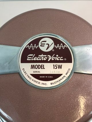 Vintage Electro - Voice EV 15W Low Frequency Driver 15 