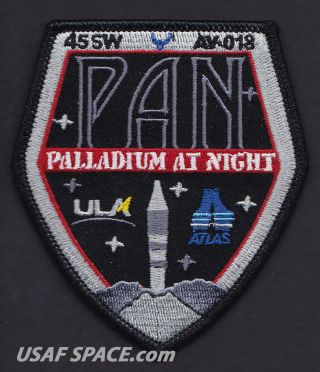 Pan Palladium At Night - Atlas V Ula Usaf Dod Classified Satellite Launch Patch
