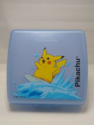 Pokemon Pikachu Nintendo 2000 Tupperware Sandwich Box Keeper Container Case
