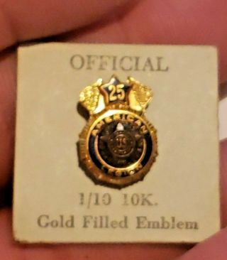 1/10 10k Gold Filled American Legion Service Pin For 25 Years 5/8 "