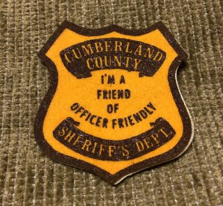 Vintage 1970s American Knitwear Cumberland County Sheriff Officer Friendly Patch