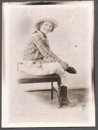 Vintage Photograph 1930 Girls Cowboy Boots Fashion Cap - Gun Arlington Texas Photo