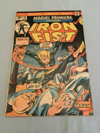 Marvel Comics Marvel Premiere 15 1974 Iron Fist Origin/1st App Mvs Key Fn/vf