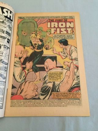 Marvel Comics MARVEL PREMIERE 15 1974 IRON FIST Origin/1st app MVS Key FN/VF 2