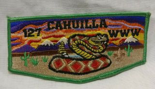 Bsa,  Order Of The Arrow,  Cahuilla Lodge 127,  Pocket Flap Green Border Nm