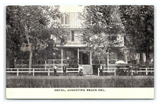 Vintage Postcard Hotel Augustine Beach Delaware 1914 D2