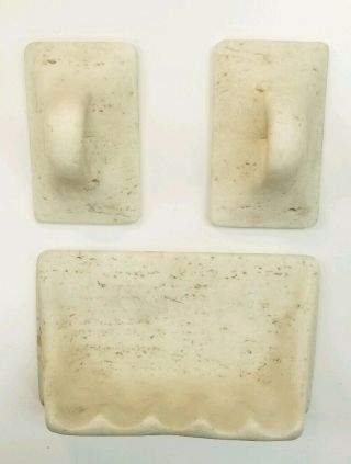 Soap Dish Tray Wall Mount/towel Bar Holder Faux Stone/marble/travertine/vtg Look