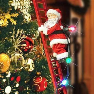Vintage Mr.  Christmas 1994 Stepping Santa Climbing Ladder Lights Music 2