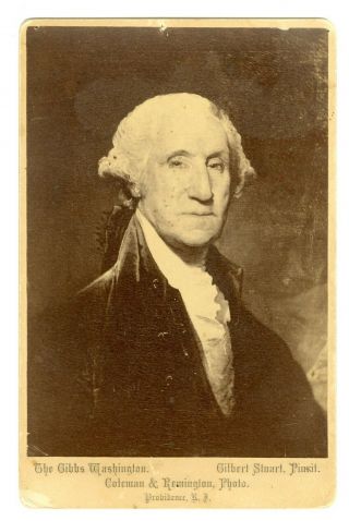 George Washington Portrait Painting By Gilbert Stuart Cabinet Card