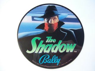 The Shadow Pinball Machine Promo Plastic Drink Coaster Bally 1994 Masked Man