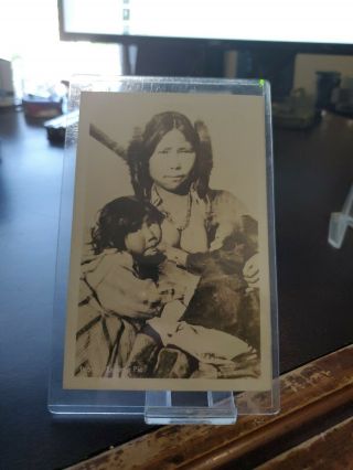Vintage 1930s Rppc Native American Indian Breast Feeding Child