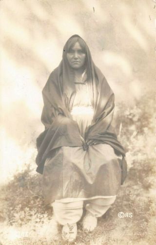 Taos,  Mexico,  Pueblo Indian Woman,  Posed Image,  Real Photo Pc 1928