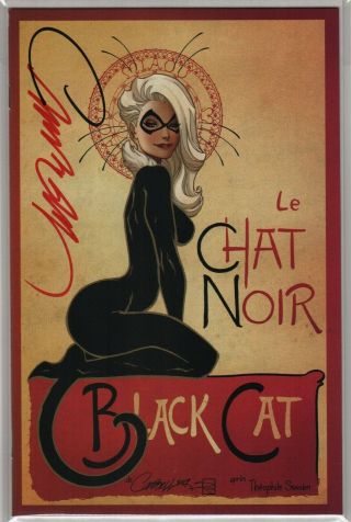 Black Cat 1 D J Scott Campbell Signed Chat Noir Spider - Man 2019 9.  6 9.  8