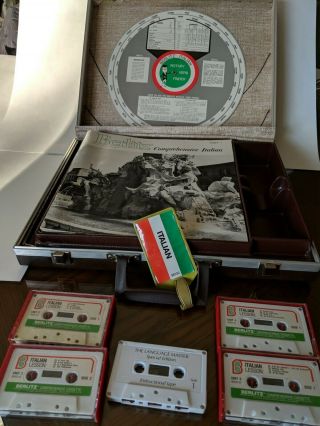 Berlitz Italian.  A Comprehensive Cassette Tape Program.  Vintage W/case