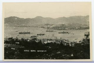Rppc Real Photo Postcard Hong Kong China Boats Home Harbor 1920 