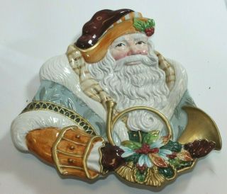 Fitz And Floyd Classics Hand Crafted Victorian Santa Claus Plate Dish Wall Decor