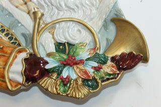 Fitz and Floyd Classics Hand Crafted Victorian Santa Claus Plate Dish Wall Decor 3