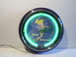 Disney Tinker Bell Fairy Charmed Neon Light Up Wall Clock