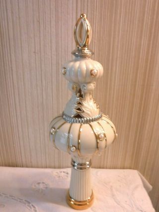 Lenox Florentine Pearl 10 " Christmas Tree Topper - Gorgeous Piece