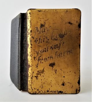1943 Vintage Wwii Heart - Shield Bible Protect Bullets Virgil Grace St Petersburg
