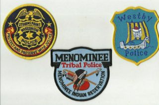 Stevens Point / Menominee / Westby (wisconsin) Police Patches