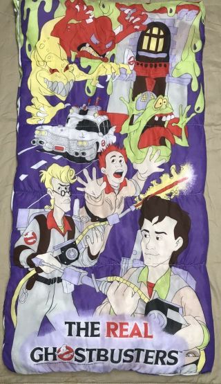 The Real Ghostbusters Cartoon 1988 Kids Sleeping Bag 30 X 57