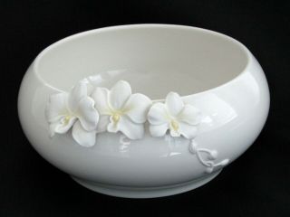 Lenox White Flora Orchid Porcelain Bowl