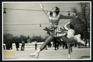 Sexy Woman Junping W Skates,  Silk Stockings,  Vintage Photograph,  1930’s Sport