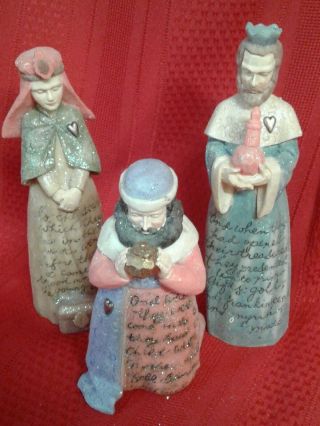 Enesco Foundations Nativity Set Of 3 Kings/wise Men Karen Hahn 2002