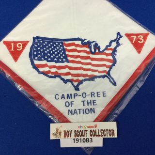 Boy Scout 1973 Camp - O - Ree Of The Nation Neckerchief In Bag