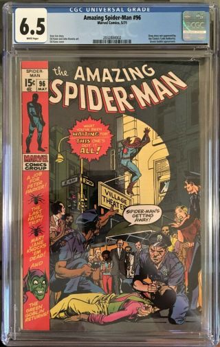 The Spider - Man 96 (may 1971,  Marvel Comic) Cgc 6.  5 Fn,  | Green Goblin