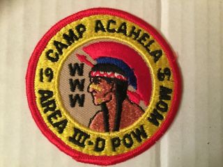 Oa 1964 Area 3 - D Or Iii - D Pow Wow Conclave Patch Camp Acahela Pa