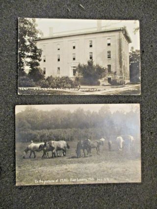 2 Rppc Real Photo Postcards: M.  A.  C.  Michigan Agriculture College 1918 Horses
