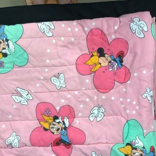 Minnie Mouse Pink Butterflies Twin Size Comforter Vintage Disney 87x60