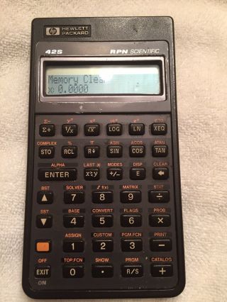 Hewlett Packard Hp 42s Vintage Scientific Calculator With Case Please Read