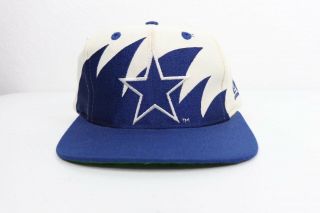 Dallas Cowboys Nfl Football Vintage Vtg 90s Sharktooth Snapback Cap Hat