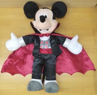 Gemmy Disney Mickey Mouse Dracula Vampire Porch Greeter Plush Halloween 26”