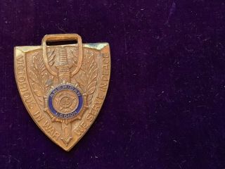 Vintage American Legion U.  S.  Watch Key Fob Token Medallion Bronze W&h